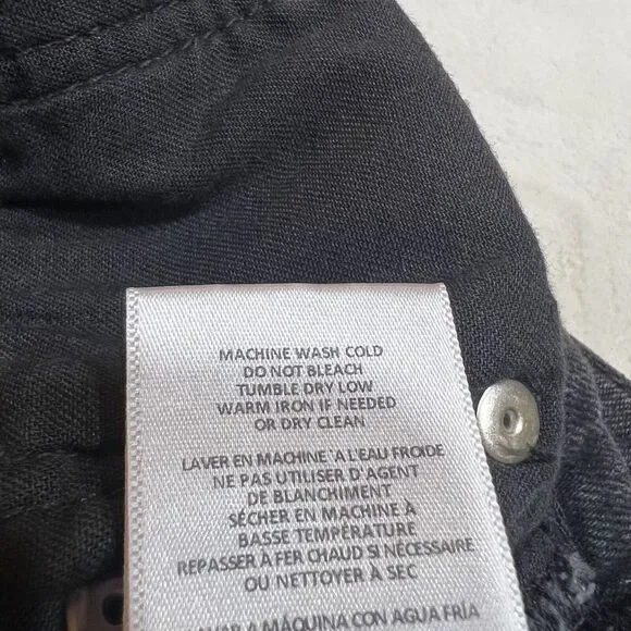 Re/Done 70s Stove Pipe High Rise Jeans Black Ankle Raw Hem NWT Sz 32 / 14 - Picture 12 of 16